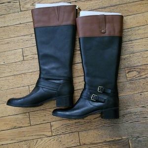 Leather knee High boots